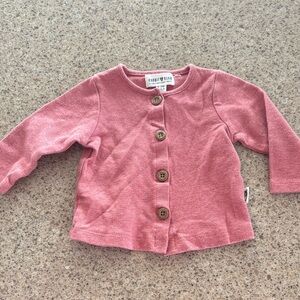 Rabbit & Bear Pink Long-Sleeve Button Cardigan for Kids